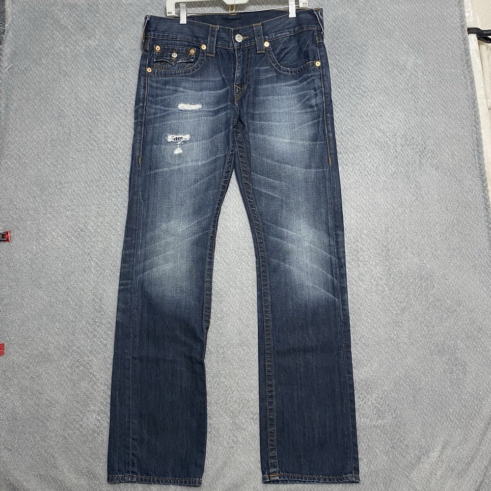True Religion World Tour Men's Straight Jeans Sz 32 Fits 34/33